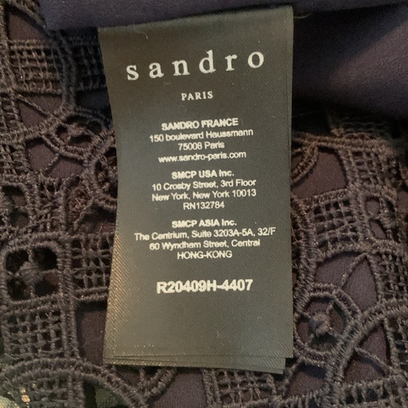 Sandro, Lace dress with trim on the collar - Picture 6 of 7